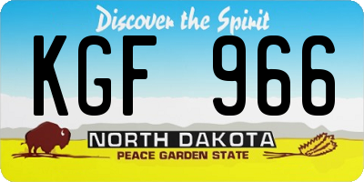 ND license plate KGF966