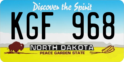ND license plate KGF968