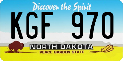 ND license plate KGF970
