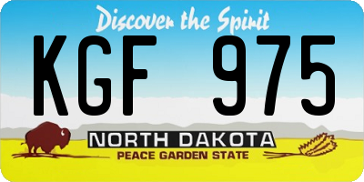 ND license plate KGF975