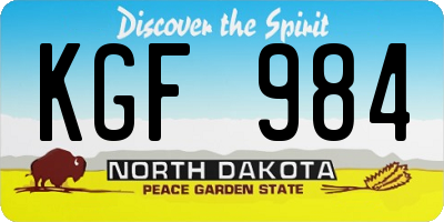 ND license plate KGF984