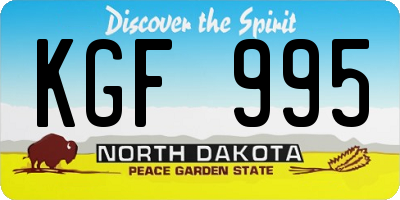 ND license plate KGF995