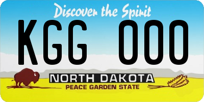 ND license plate KGG000