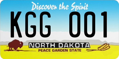 ND license plate KGG001