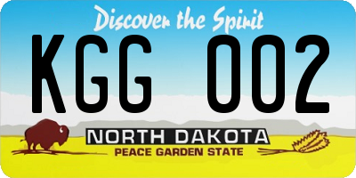 ND license plate KGG002