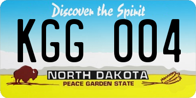 ND license plate KGG004