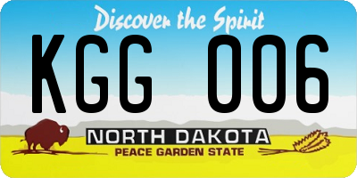 ND license plate KGG006