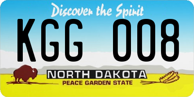ND license plate KGG008