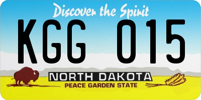 ND license plate KGG015
