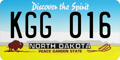 ND license plate KGG016