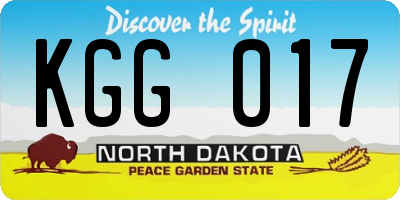 ND license plate KGG017