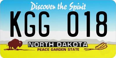 ND license plate KGG018