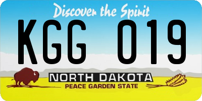 ND license plate KGG019
