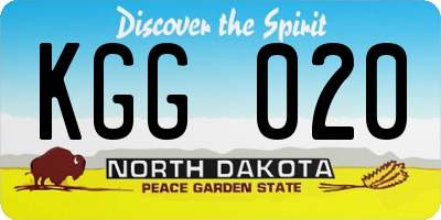 ND license plate KGG020
