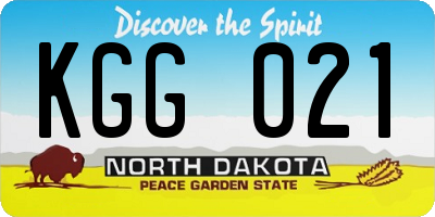 ND license plate KGG021