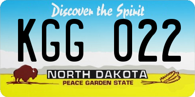ND license plate KGG022