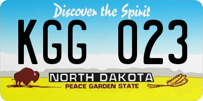 ND license plate KGG023