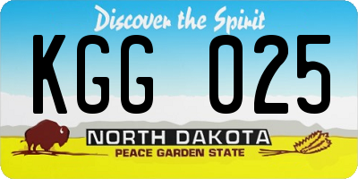 ND license plate KGG025