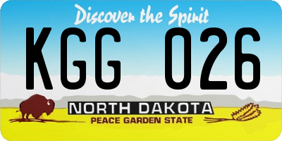 ND license plate KGG026