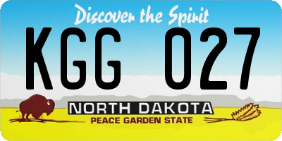 ND license plate KGG027