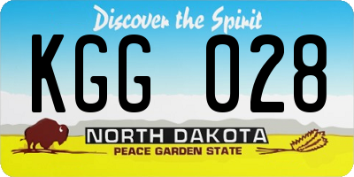 ND license plate KGG028