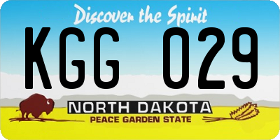 ND license plate KGG029