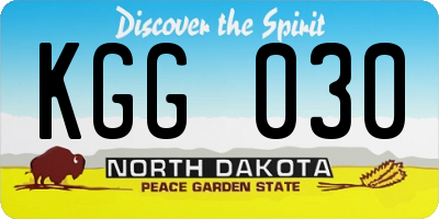 ND license plate KGG030
