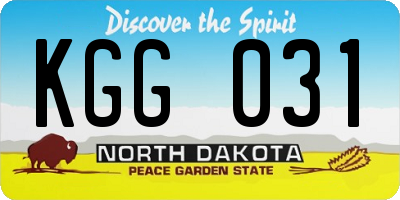 ND license plate KGG031