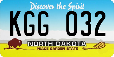 ND license plate KGG032