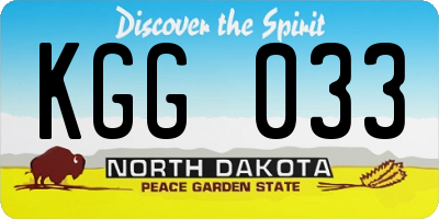 ND license plate KGG033