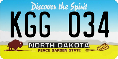 ND license plate KGG034