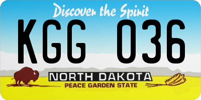 ND license plate KGG036