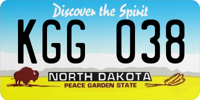 ND license plate KGG038