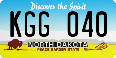 ND license plate KGG040