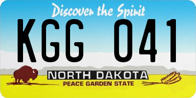 ND license plate KGG041