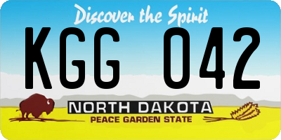 ND license plate KGG042
