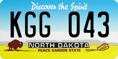ND license plate KGG043