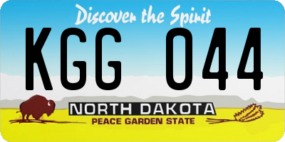 ND license plate KGG044