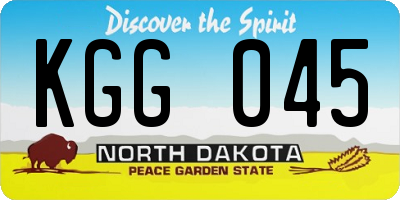 ND license plate KGG045