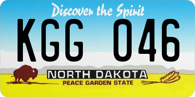 ND license plate KGG046