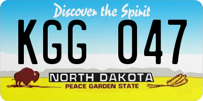 ND license plate KGG047