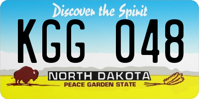 ND license plate KGG048