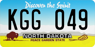 ND license plate KGG049