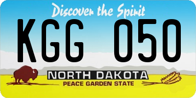 ND license plate KGG050