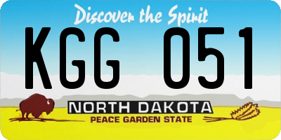 ND license plate KGG051