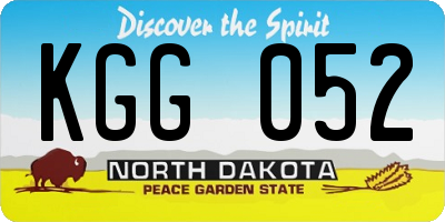 ND license plate KGG052