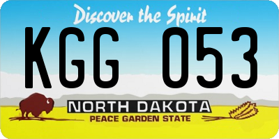 ND license plate KGG053