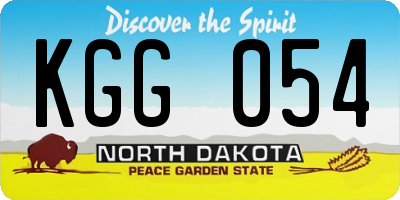 ND license plate KGG054