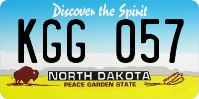 ND license plate KGG057