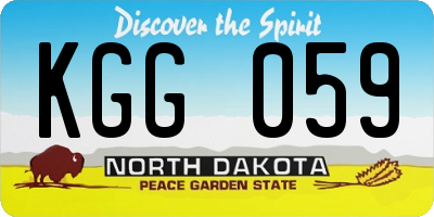 ND license plate KGG059